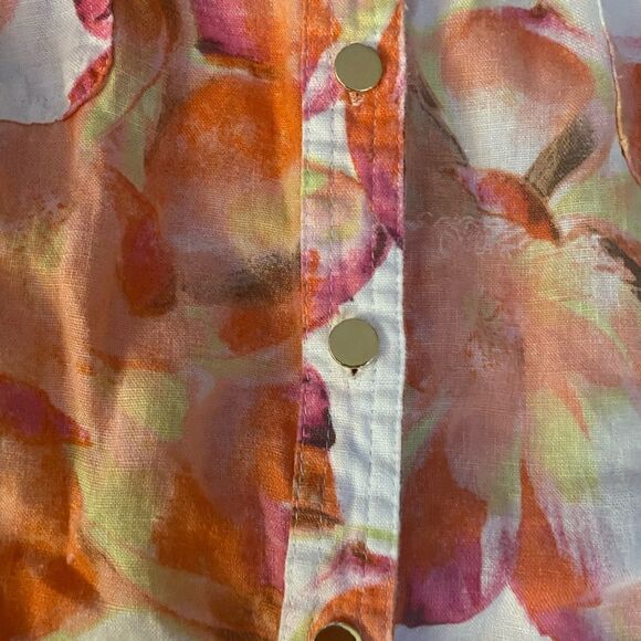 JM Collection 20 W Linen Blouse - Picture 3 of 8